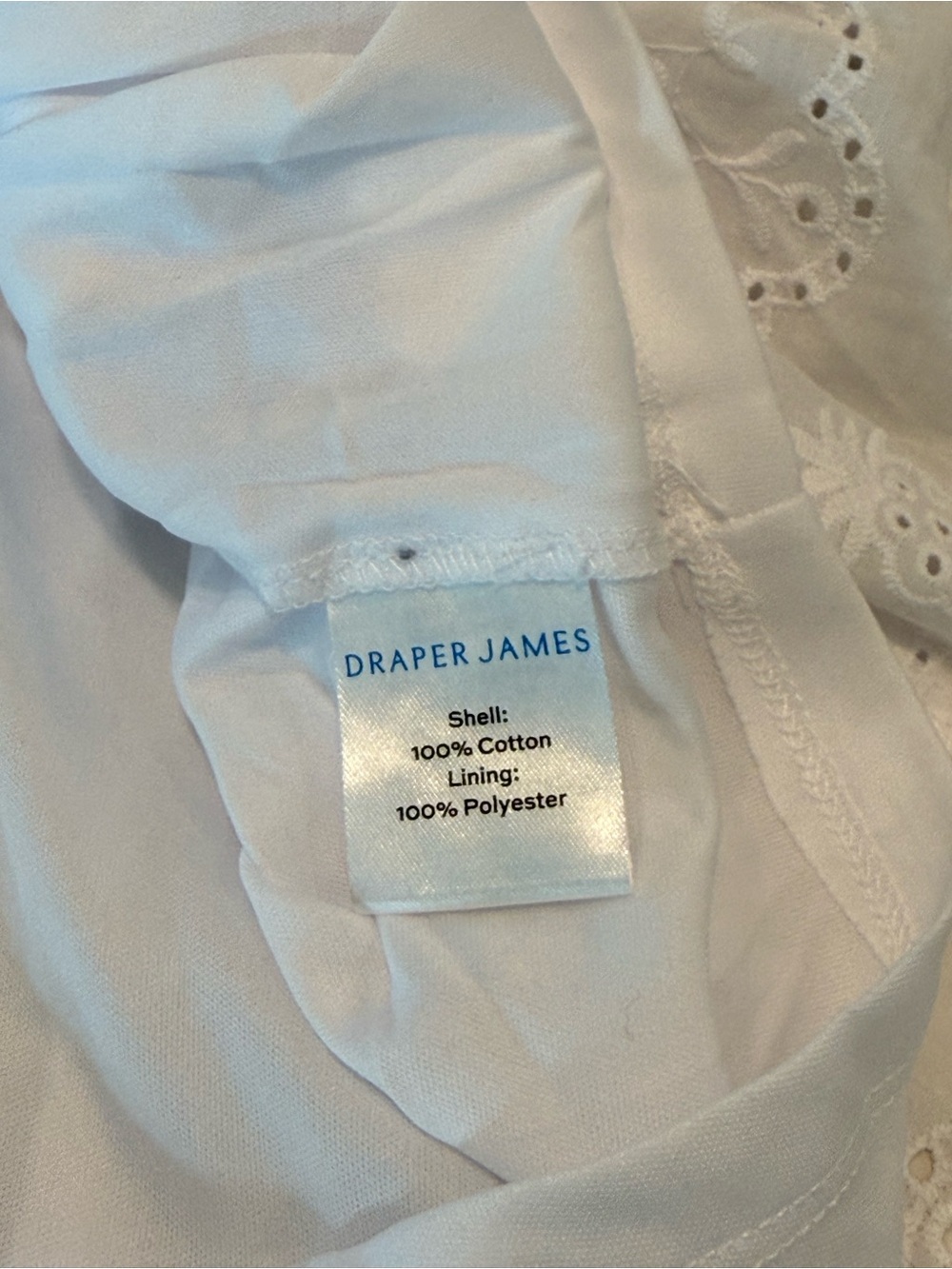 Draper James White Sleeveless Eyelet Tie-Waist Mini Dress SZ S NWT - Picture 12 of 12